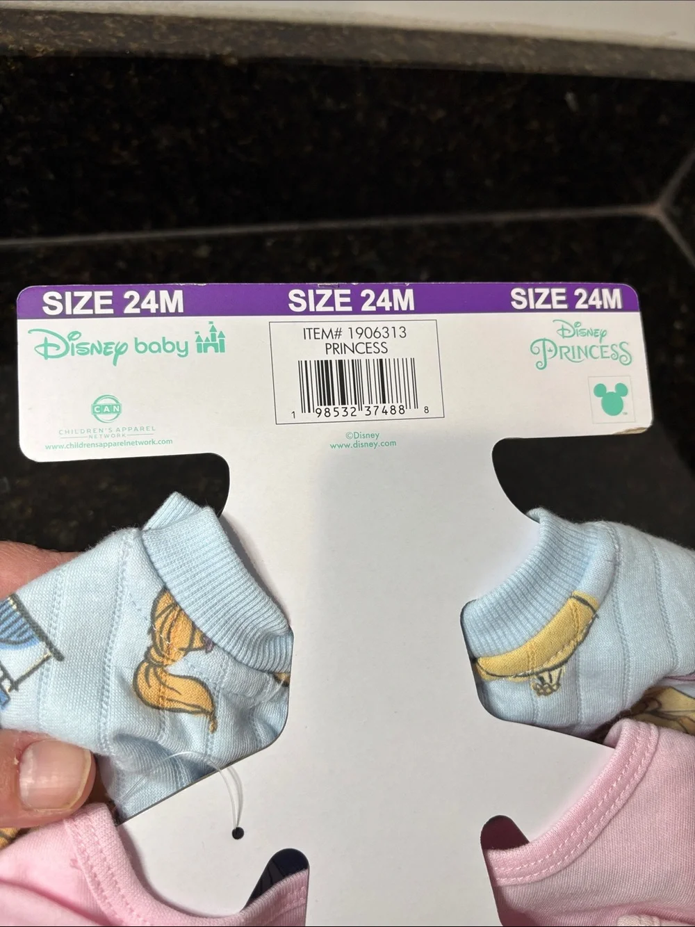 DISNEY Baby NWT 4-piece set, crew sweatshirt, matching pants, 2 bodysuits